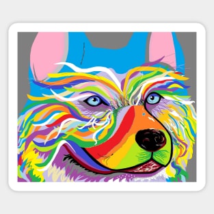 Colorful Siberian Husky Sticker